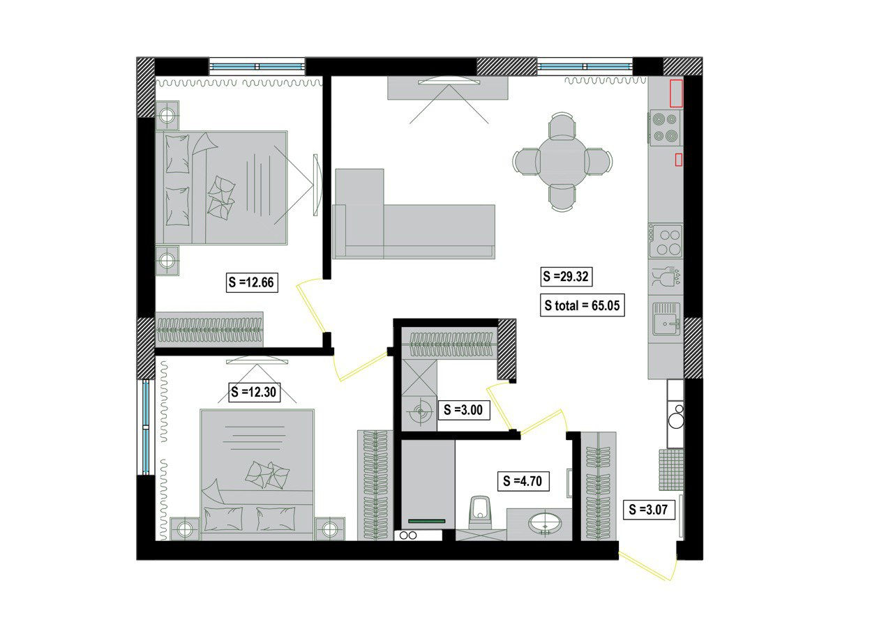 Apartament cu 2 camere,  Telecentru,  Chișinău,  Chișinău mun. foto 11