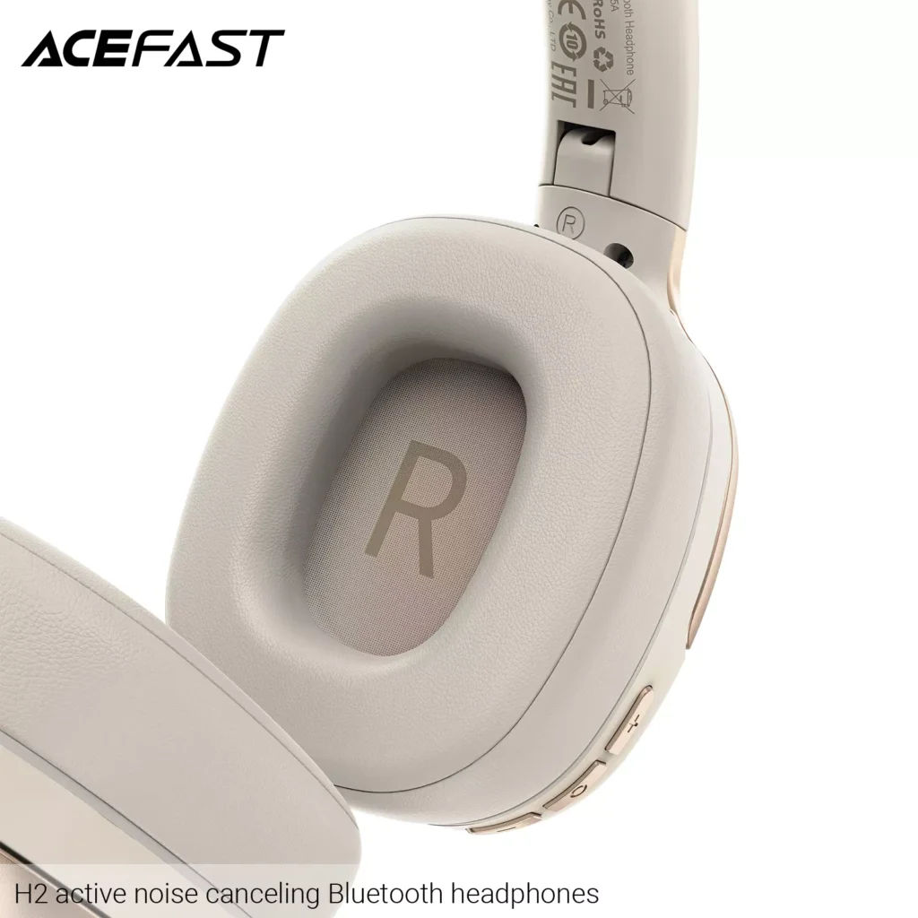 Căști Bluetooth cu anulare activă a zgomotului AceFast H2, alb lapte foto 4