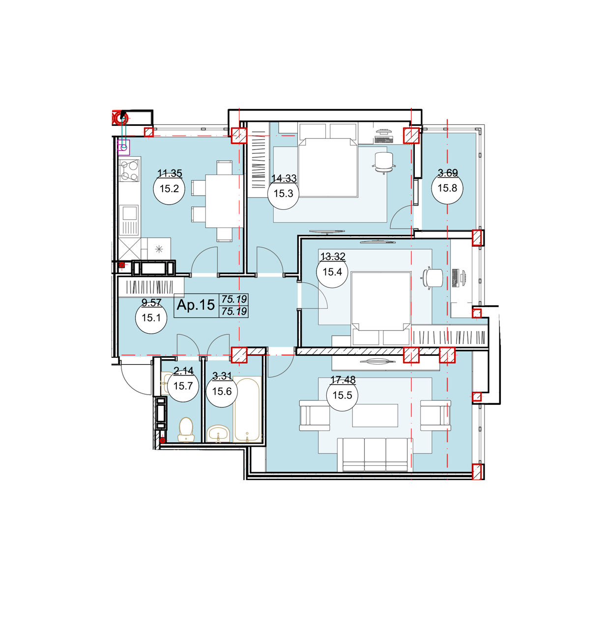 Apartament cu 3 camere,  Centru,  Cricova,  Chișinău mun. foto 1