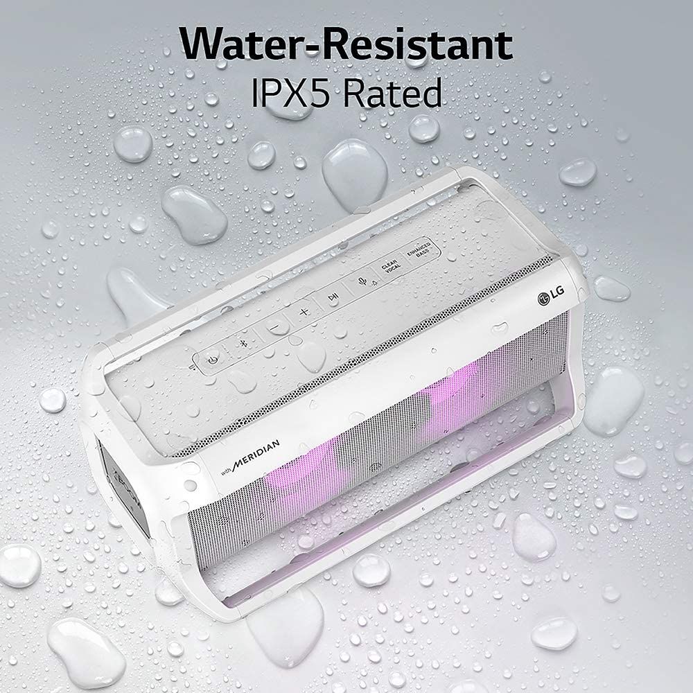 LG PK7W Xboom Go Water-Resistant Wireless Bluetooth Party Speaker with Up To 22 Hours Playback - Whi foto 1
