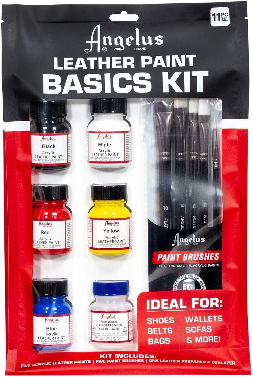 ANGELUS LEATHER PAINT BASICS KIT 11 PC SET - shoecare 247