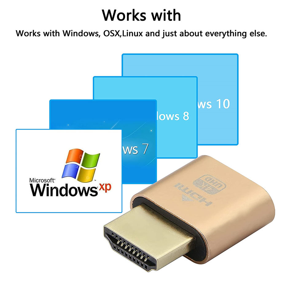 ID-204 - 4K HDMI - Virtual Display Adapter - High Resolution Virtual Monitor Display Emulator foto 2