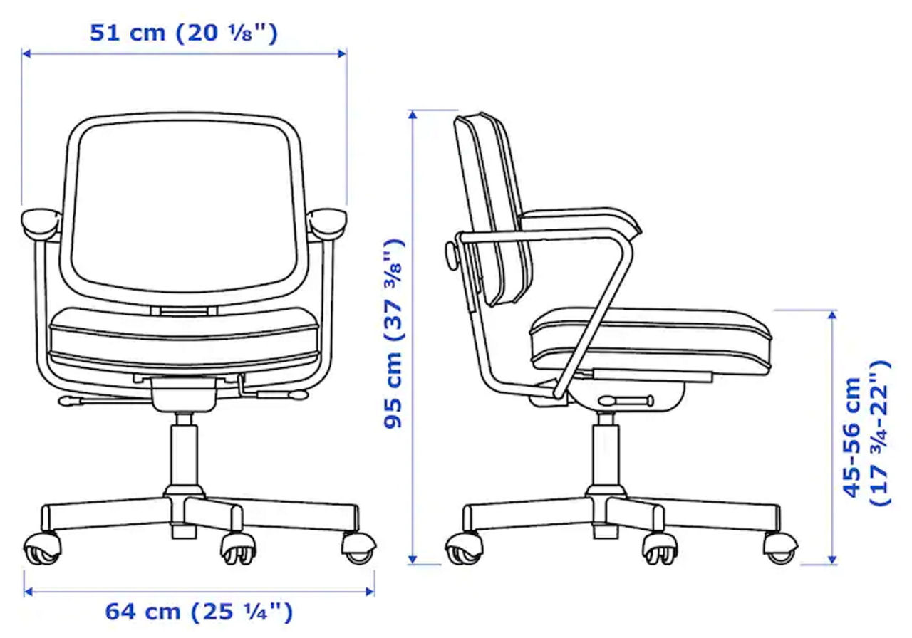 Scaun de birou premium IKEA Alefjall/Grann foto 5