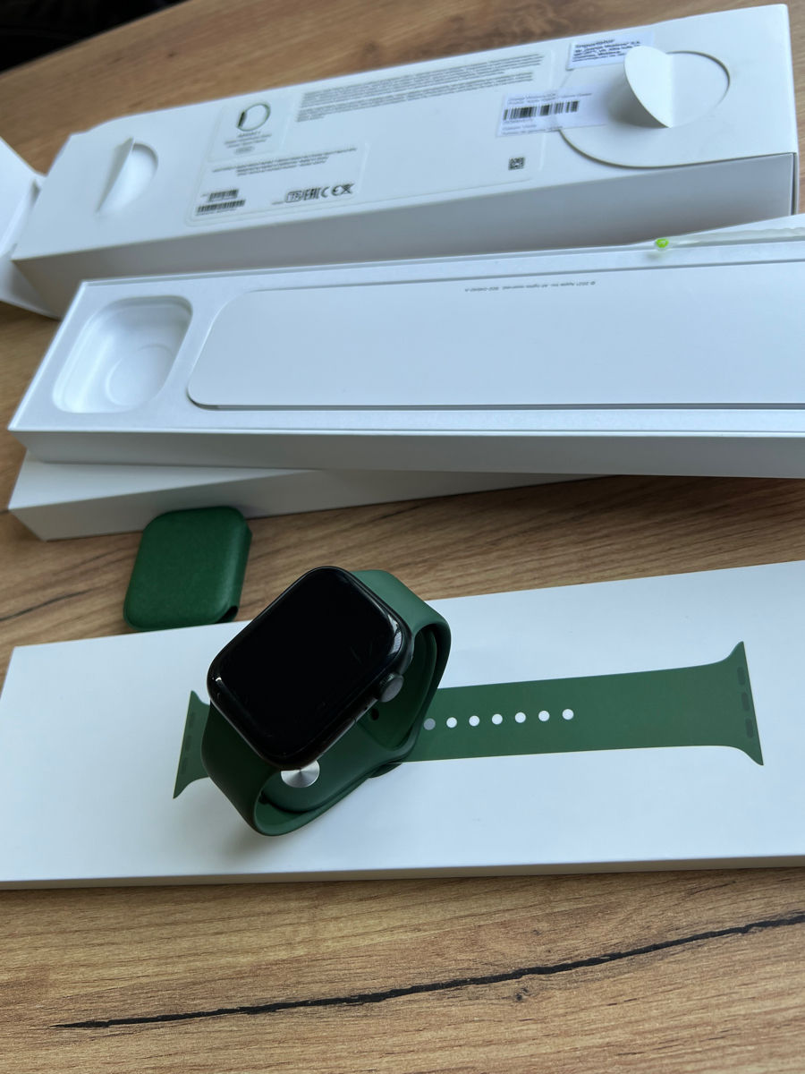 Apple watch 7 45mm green procurat din orange