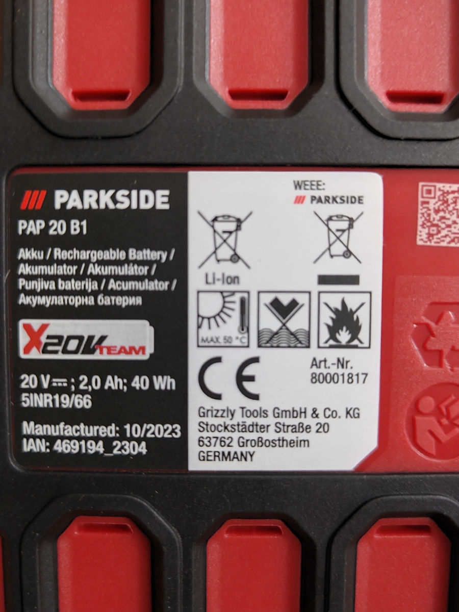 Acumulator  Parkside 20V 2AH foto 4