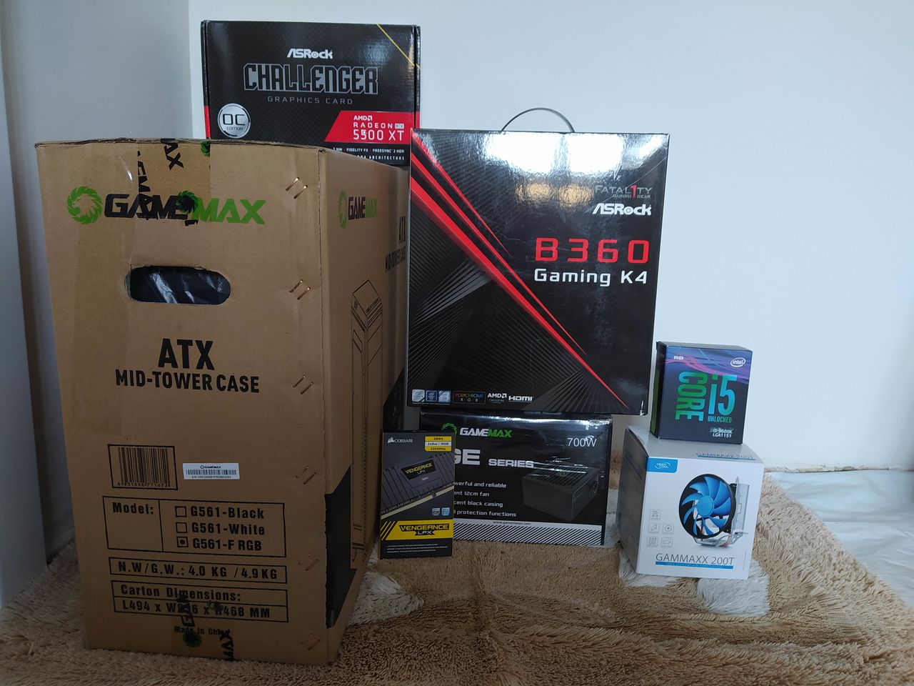 Игровой компьютер на процессоре I5 9600K + видеокарта ASRock RX 5500 XT ...