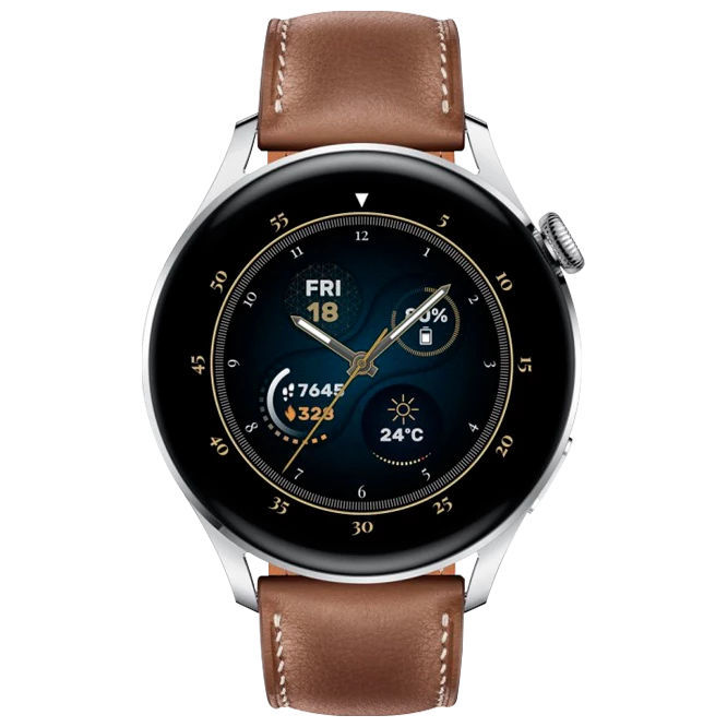 Huawei Watch 3 Classic Edition Stainless Steel GLL-AL04 Brown Leather ...