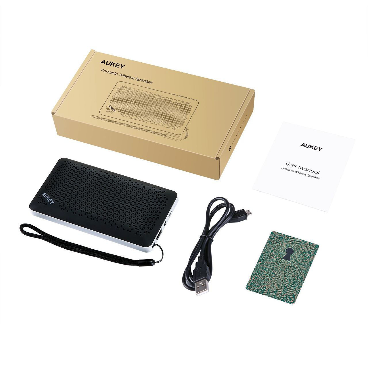 Блютуз колонка Aukey, с пауэрбанком