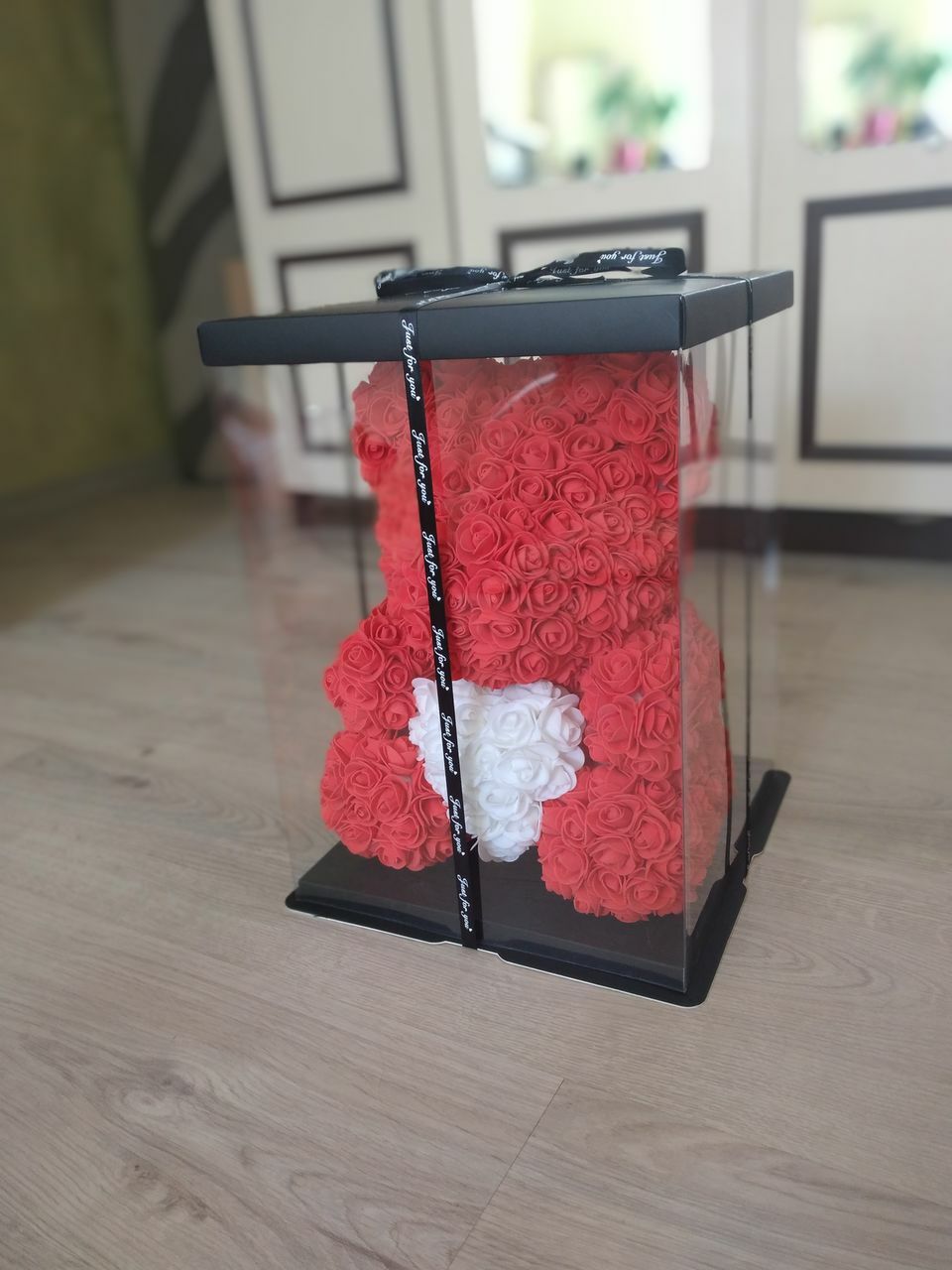 Ursuleț din trandafiri perfect pentru persoana dragă.40CM  Livrare gratuită foto 2