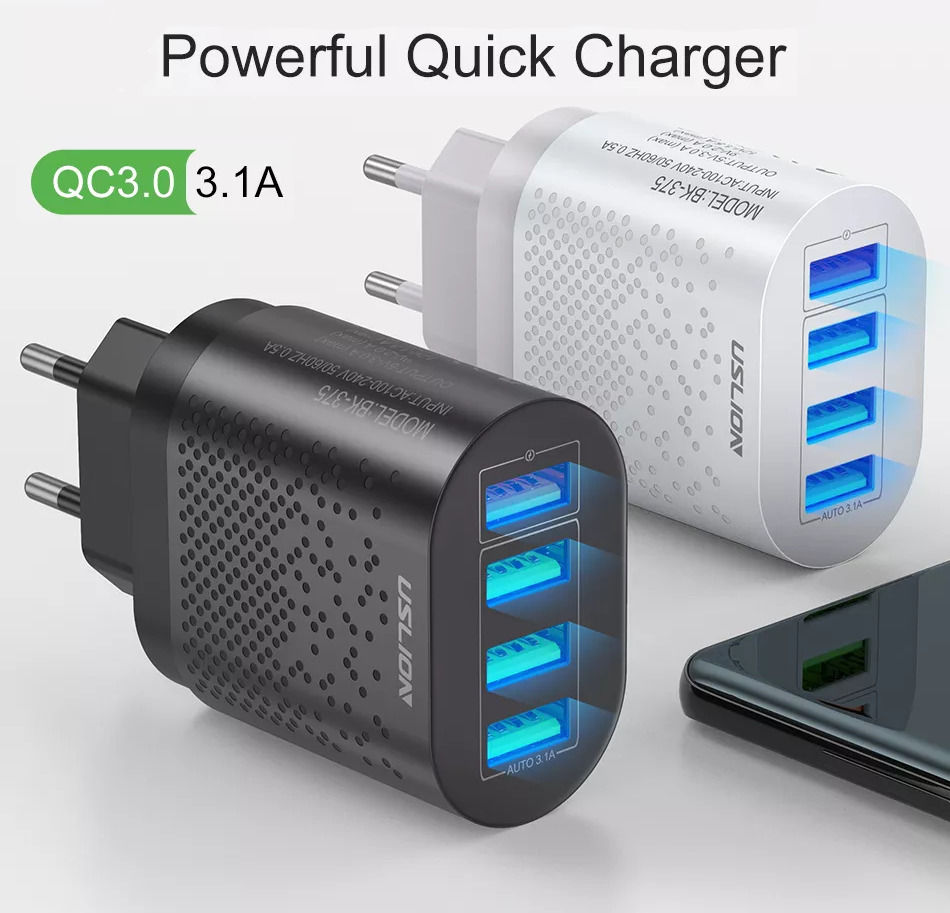 USB Smart Charger QC 3.0 for iPhone, iPad, Samsung - Зарядное устройство 4xUSB foto 2