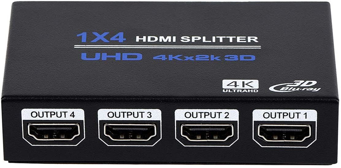 1x4 HDMI Splitter, 1 в 4 Out HDMI Splitter Audio Video Distributor Box Поддержка 3D и 4K x 2K foto 1
