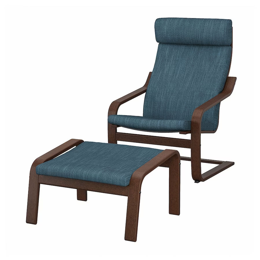 Fotoliu cu taburet Ikea Poang/Hillared foto 5