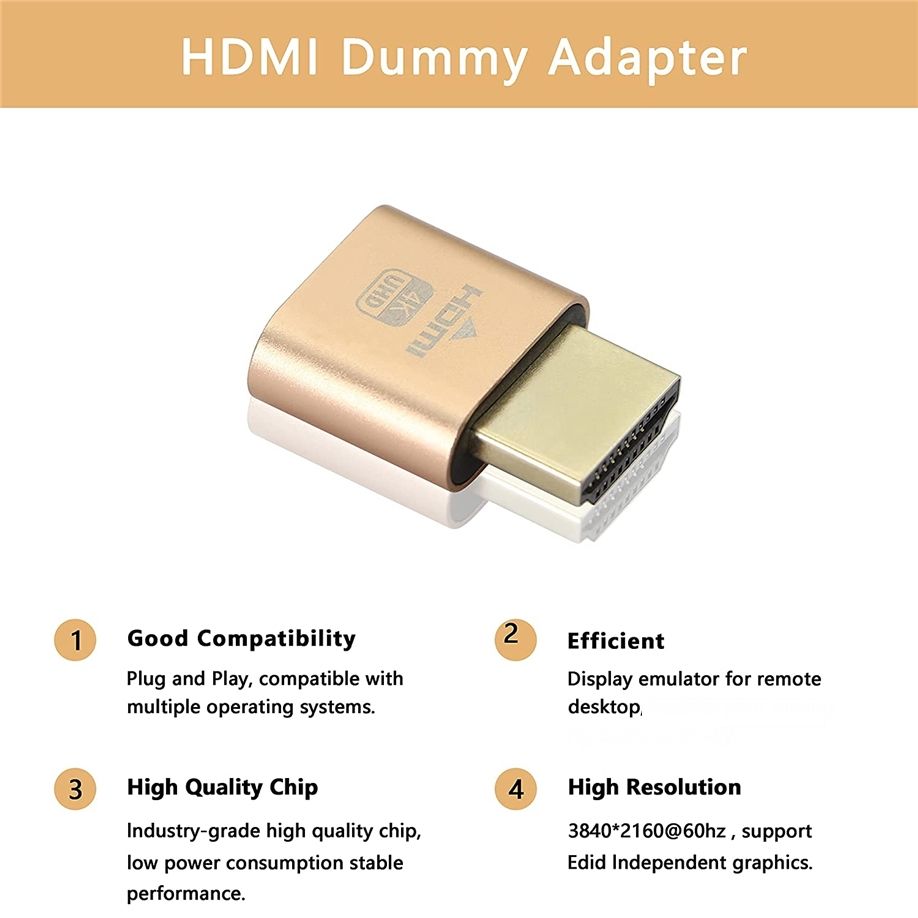 ID-204 - 4K HDMI - Virtual Display Adapter - High Resolution Virtual Monitor Display Emulator foto 1