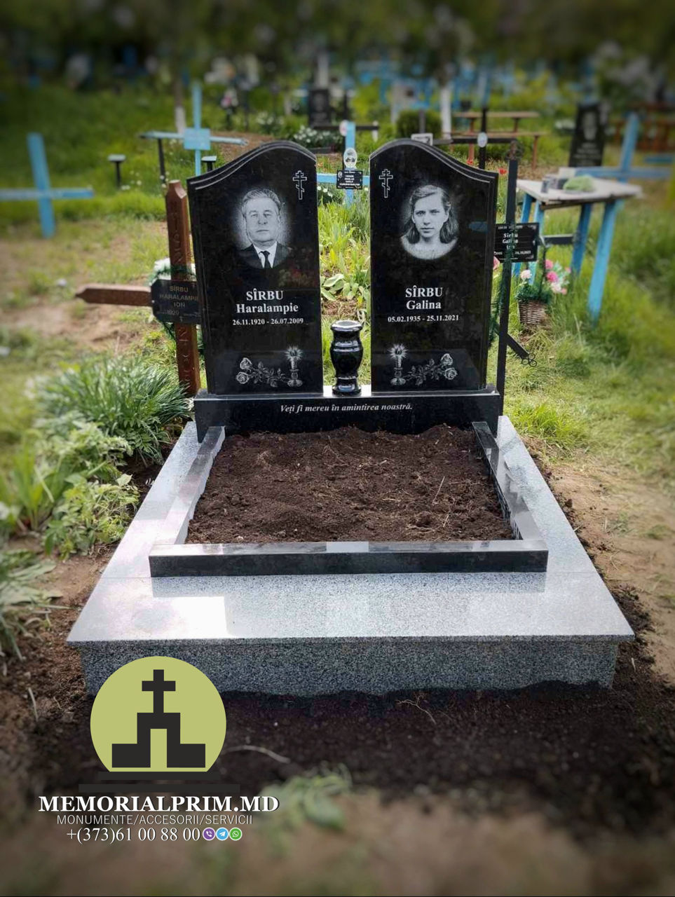 Monumente funerare din granit negru natural de la producator MemorialPrim.md foto 7