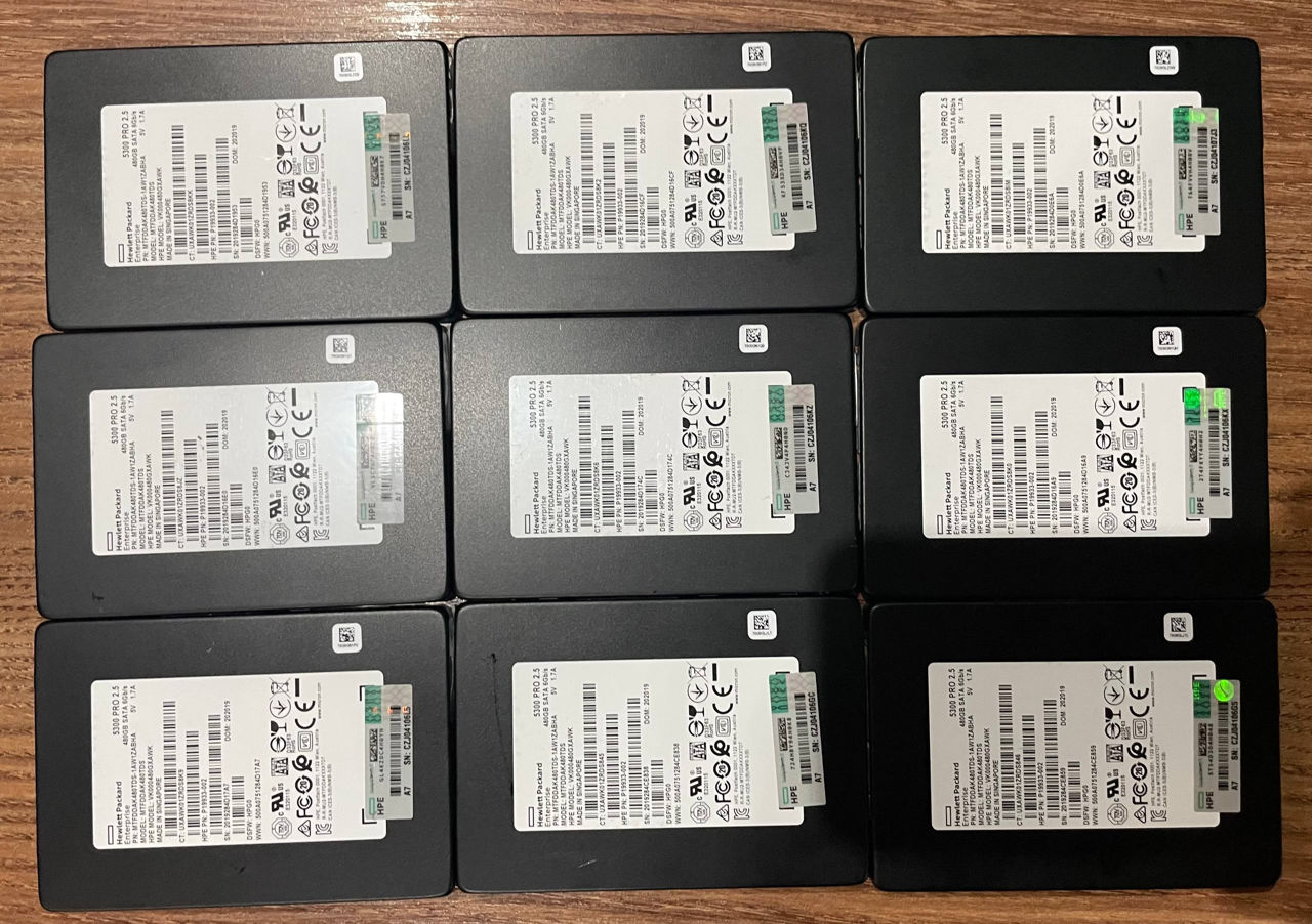 SSD 480GB HPE (Micron 5300 Pro) SATA 2.5 (Здоровье 94-97%)