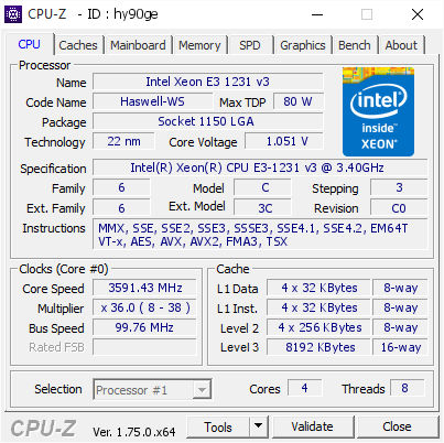 Intel Xeon E3-1231 v3 (analog i7-4770) фото 1