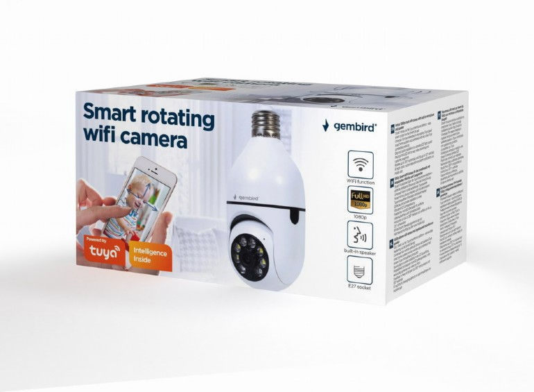 Cameră WiFi Gembird Rotativa 2 Megapixeli TSL-CAM-WRHD-01, E27 foto 6