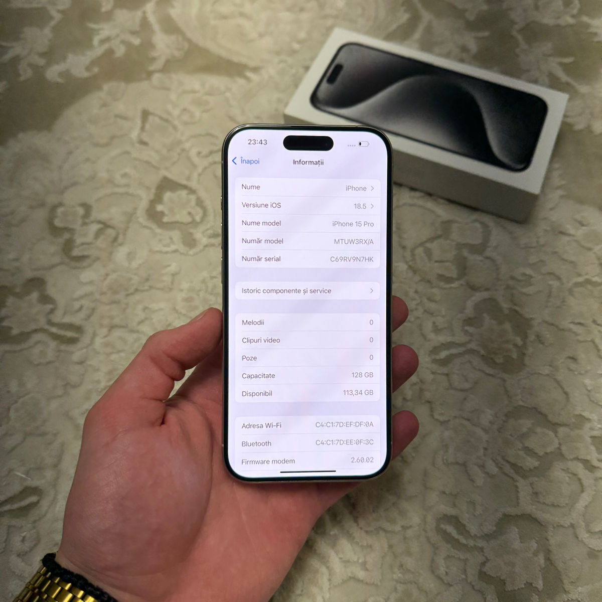 iPhone 15 Pro 128GB White Titanium foto 8