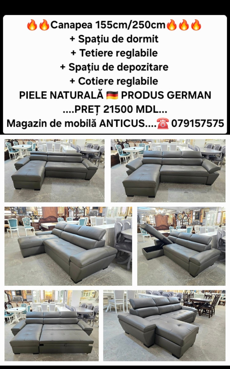 Mobila moale,fotolii-piele naturală.germania.уголоки кожаные - раскладывается!! foto 16