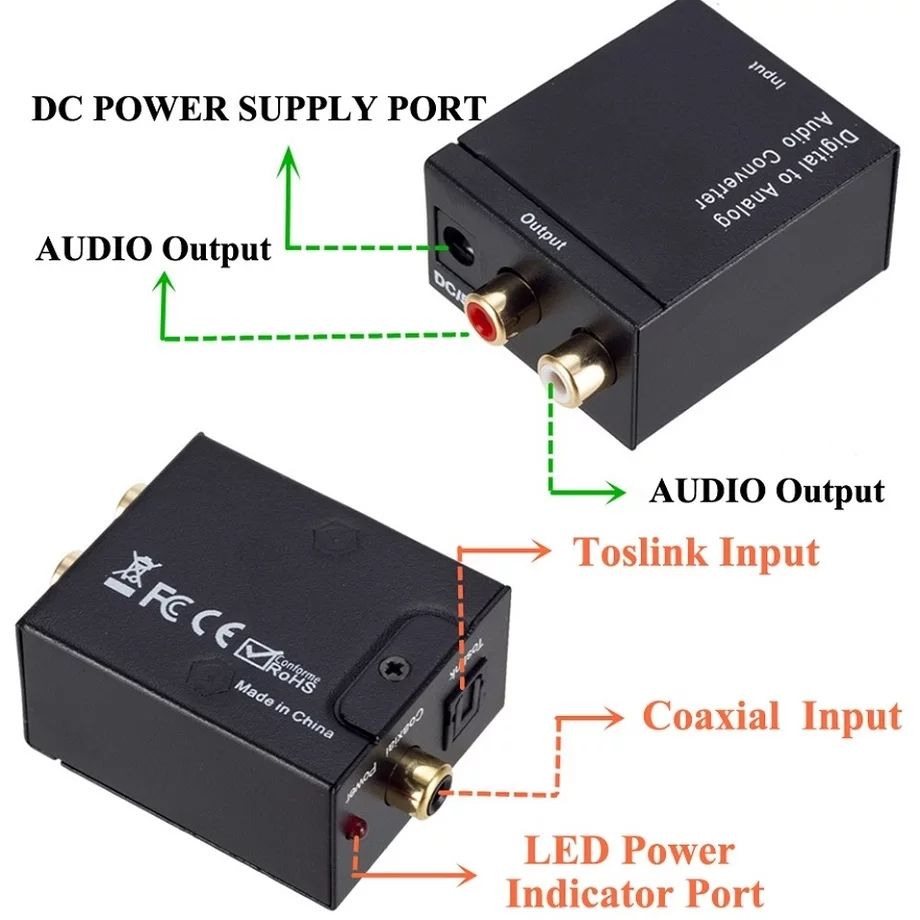 Цифровой в аналоговый аудио конвертер digital to analog audio converter-  200 lei foto 3