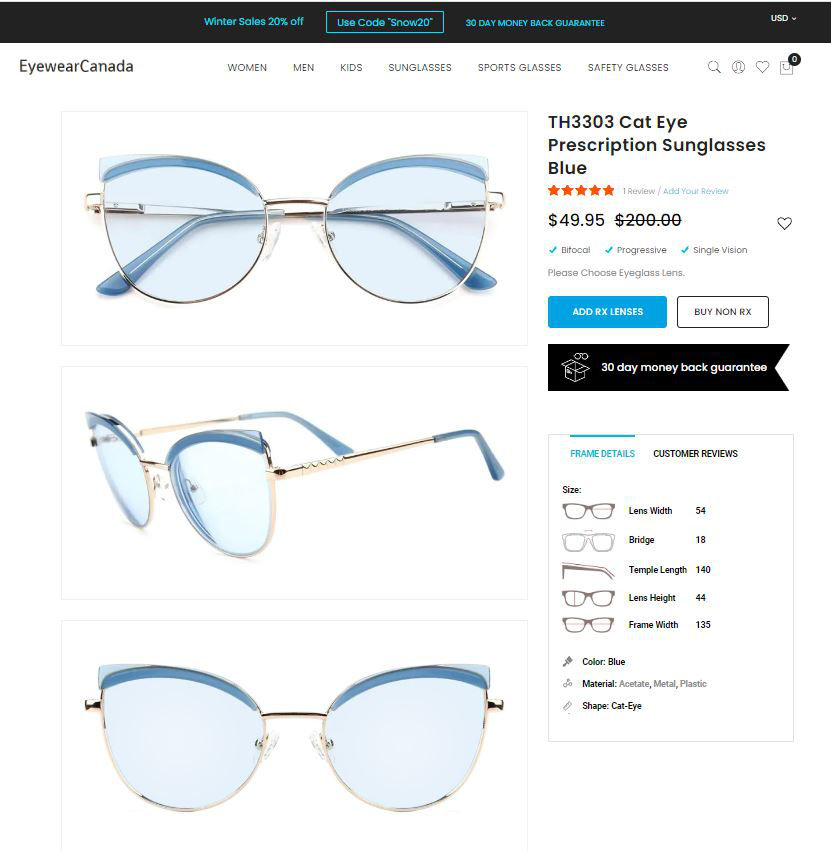Ramă ochelari de vedere Canada (Cat-Eye Eyeglasses) foto 9