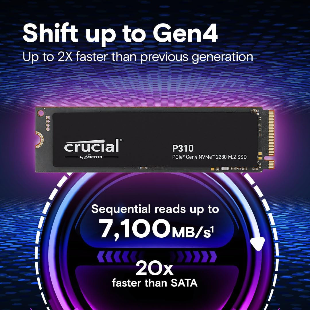 Crucial P310 2TB/ 1TB / 500GB  Samsung, Crucial, Kingston, Western Digital PCIe4.0 x4 фото 1