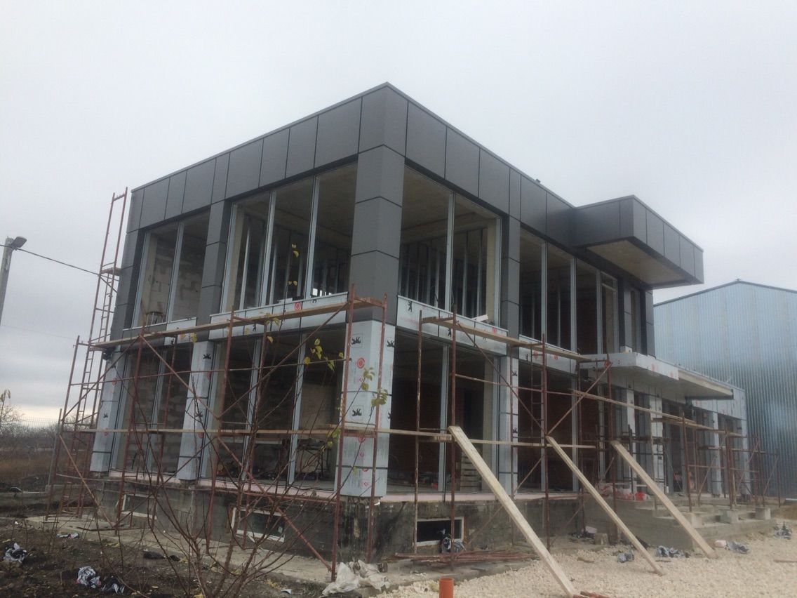 Фасадное остекление,fasade sticla , вентилируемые фасады profnostil Sarai ,Etalbond. фото 7