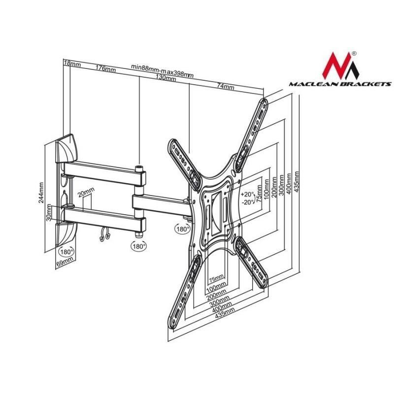 Suport TV de perete Maclean MC-701 foto 3
