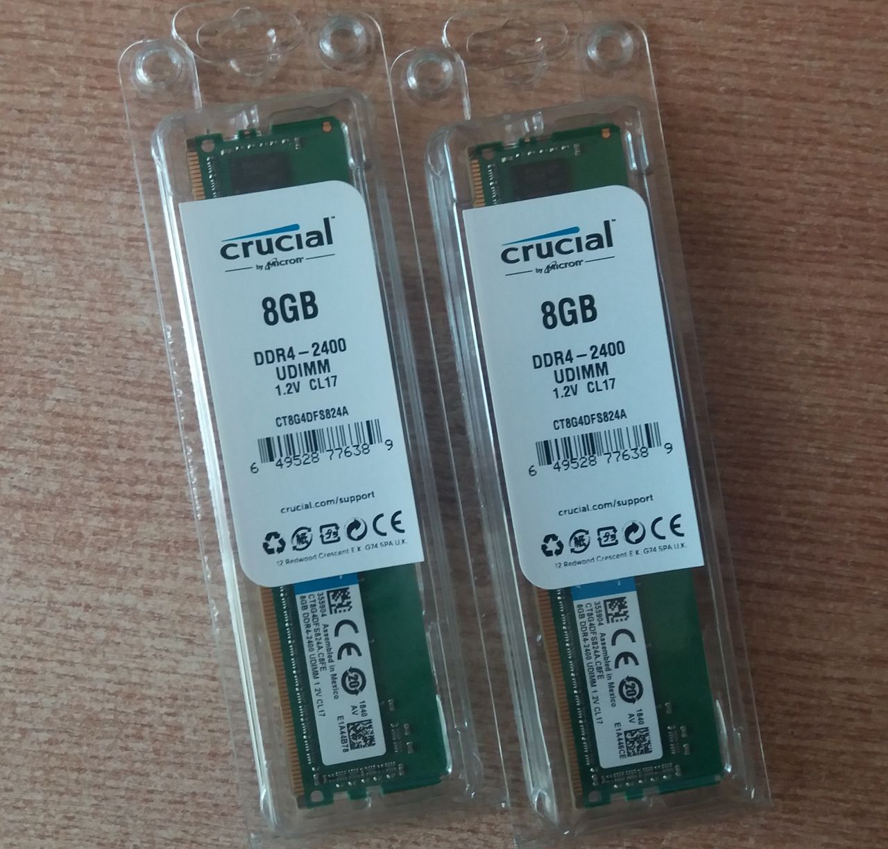 Продам DDR4 (2x8GB) = 16GB 2400MHz Crucial! Новая, в упаковке!