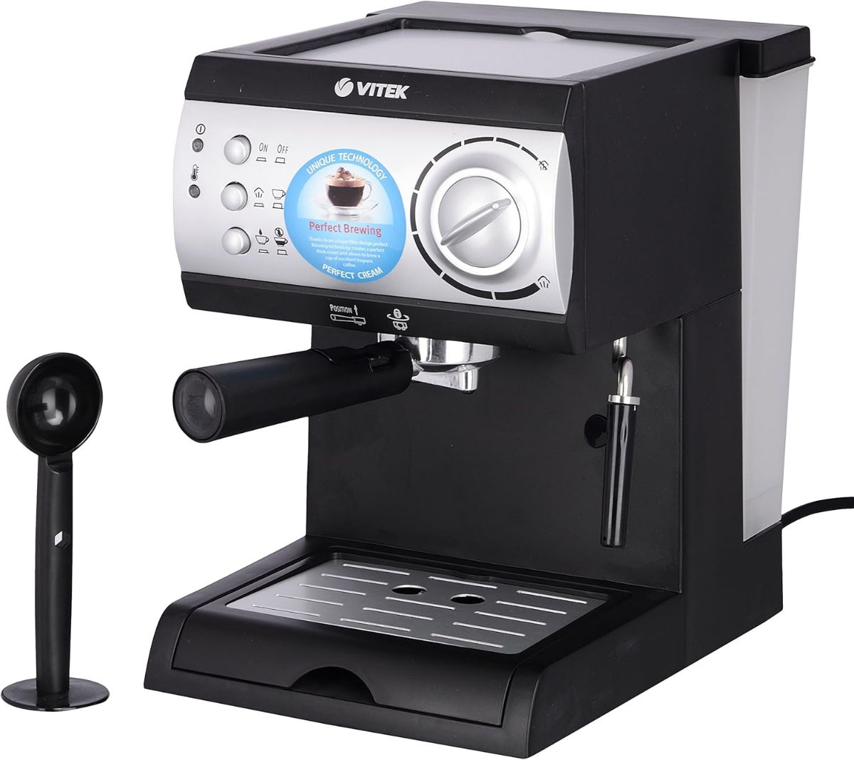 Кофеварка рожковая  vitek VT-1511 BK , капучино машина фото 0