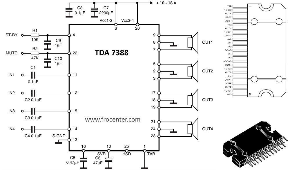 7388 datasheet схема подключения