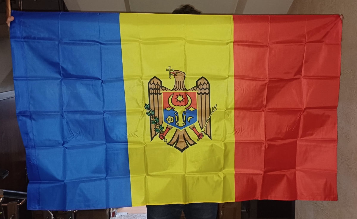 Drapelul Republicii Moldova si Europa din stofă 150x 90cm Флаг Молдова, Европа. foto 7