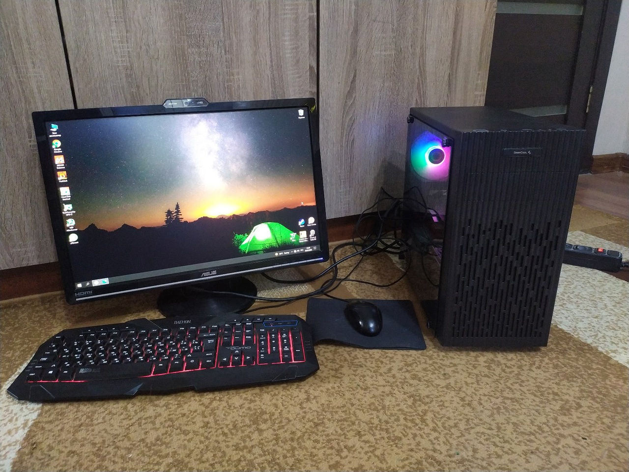 Game Pc! Комплект с 22 дюймовым монитором, клава с подсветкой!