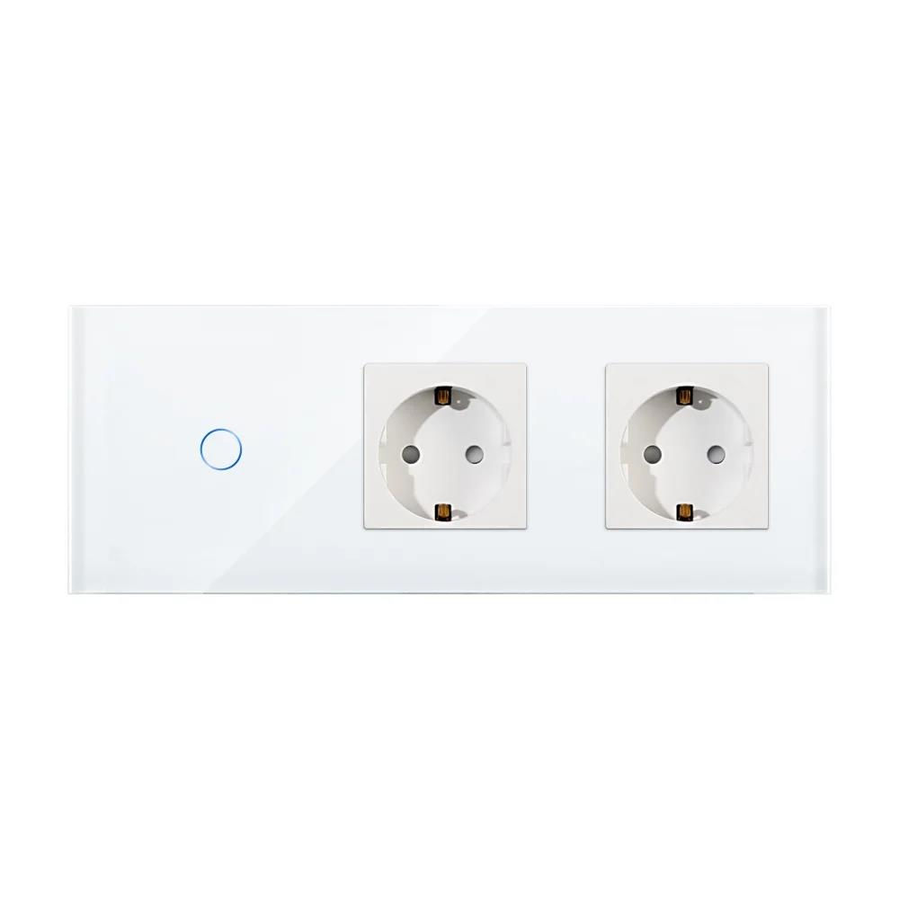 Intrerupator ALB 1 clapa, 1 way + 2 prize/ set WiFi/neutral/16A/86x228mm/Articol G228.1WF101N&M2F-WT foto 1