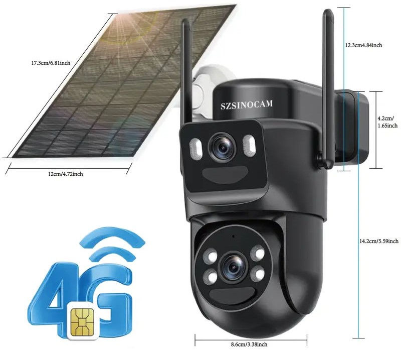 PTZ 4G Dual Camera Externa 8Mpx + Panou solar + acumulator inclus! foto 1