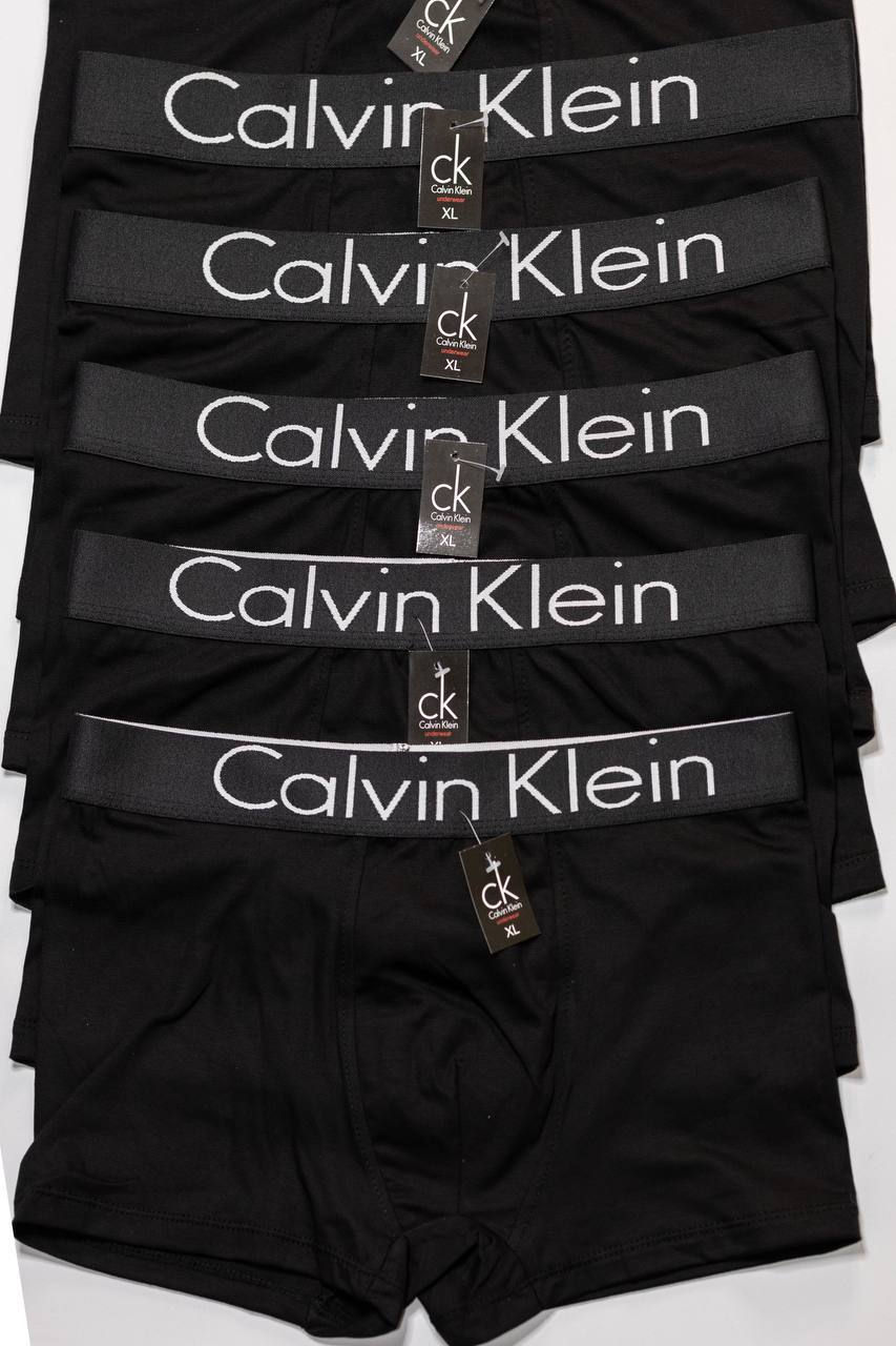 Chiloți Calvin Klein complet negri cu inscripție albă (5 bucăți în pachet) foto 0