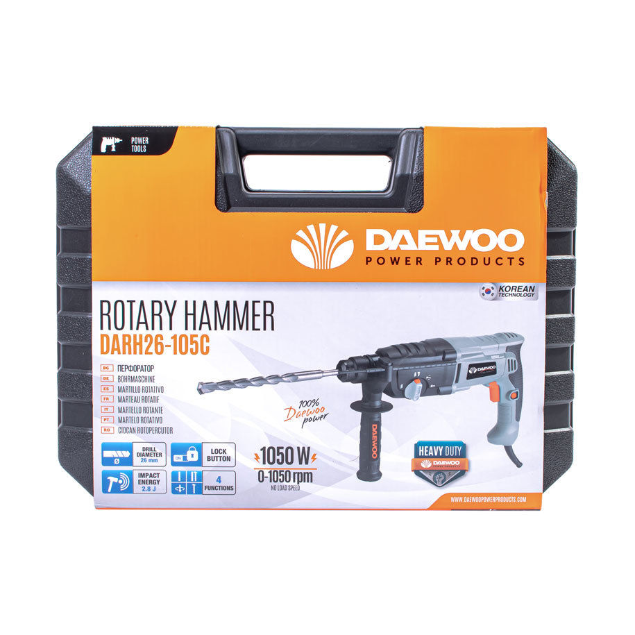 Ciocan rotopercutor daewoo darh26-105c (1050w / sds-plus) foto 7
