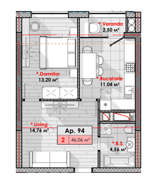 Apartament cu 1 cameră, 46 m², Râșcani, Chișinău foto 2