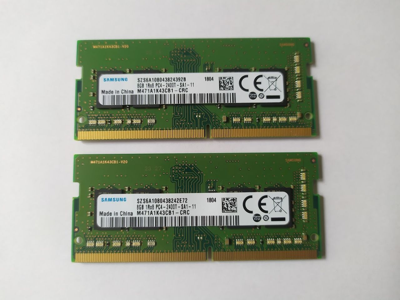 DDR4 2400T на 8GB Samsung для ноутбук