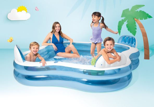 Bazine Intex pentru familie si copii 229x229x66 cm, 990 L - Ideală pentru vară! Livrare la domicili foto 5