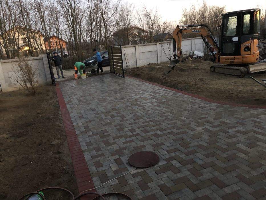 Montaj pavaj si borduri, amenajari exterioare/установка тротуарная плитка и бордюров foto 7