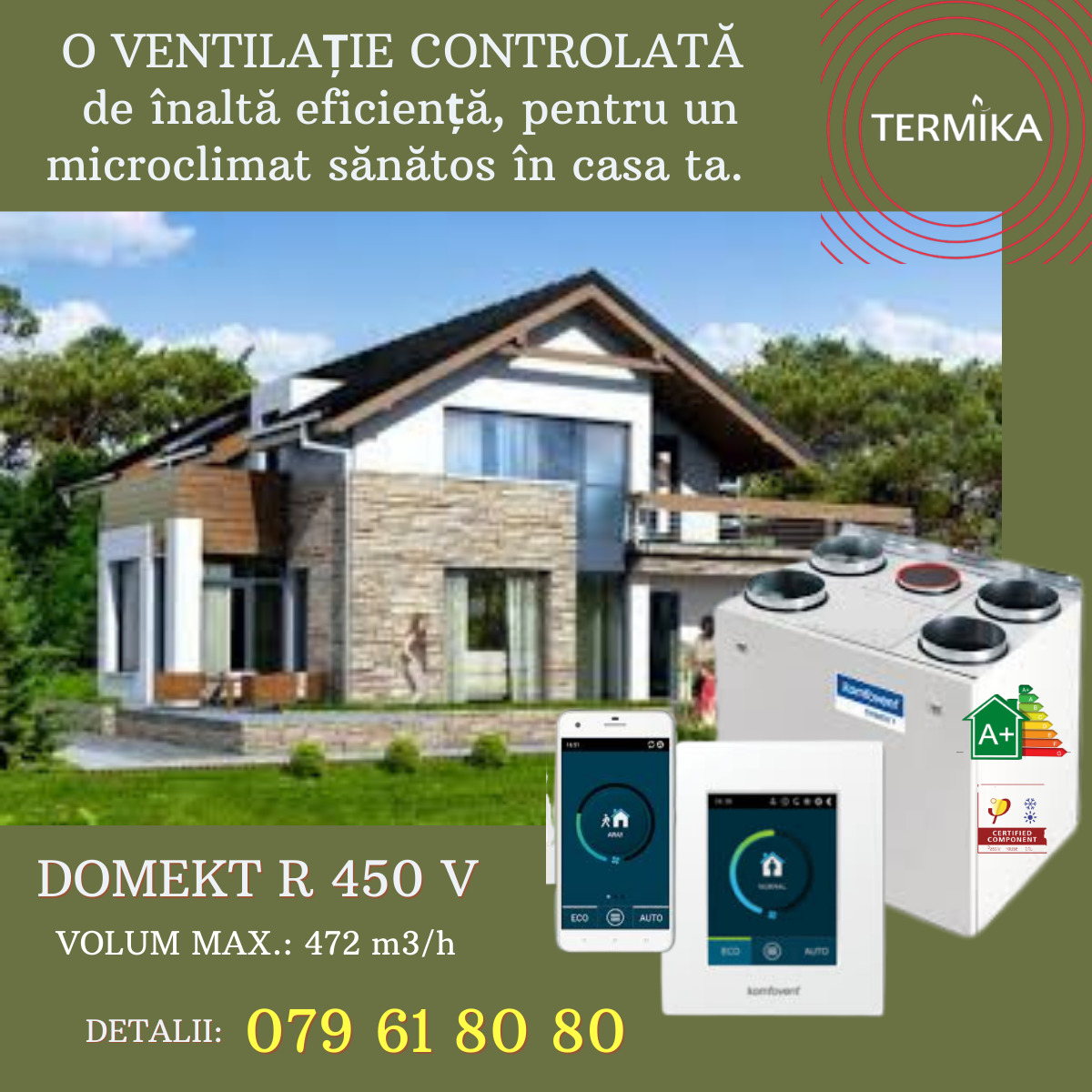 Центр Termika  предлагает в Кишиневе рекуператоры от компании Komfovent Domekt R 450 V foto 10