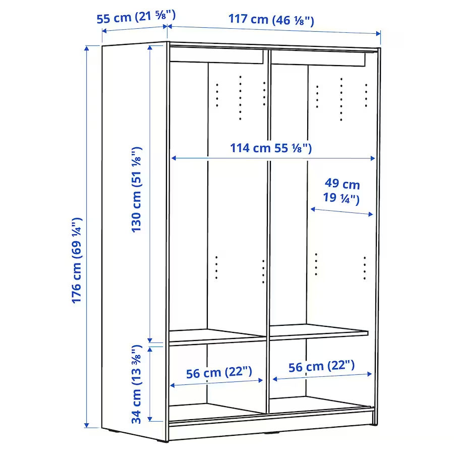 Dulap-cupe IKEA Kleppstad 117x176 - Livrare în toată Moldova! Credit 0% foto 3