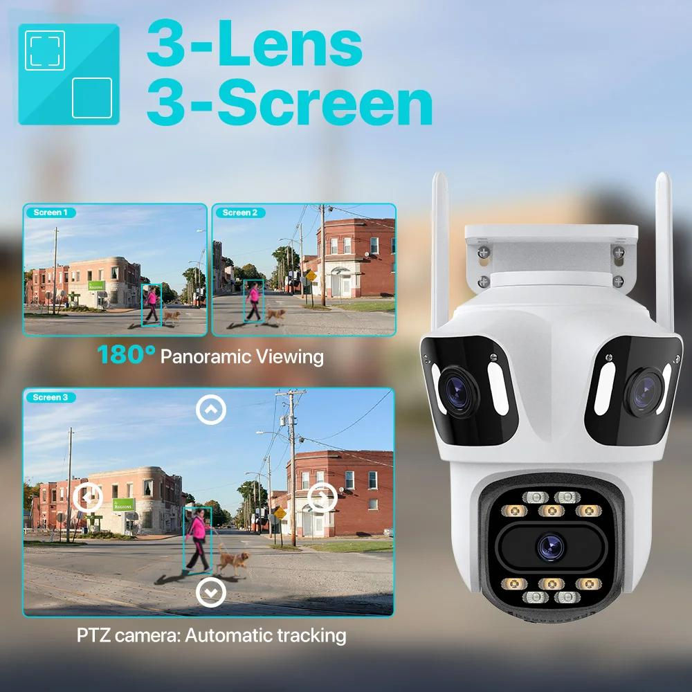 6K 12MP 3in1 camera IP ICSEE WiFI Robot microfon autotrack sirena super pret foto 1