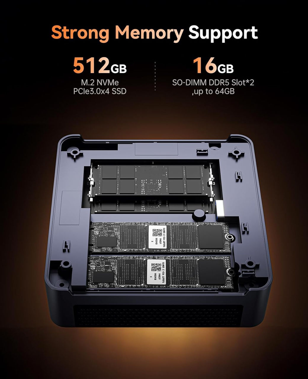 NiPoGi AM21 Mini PC АMD Ryzen 9 6900HX(8C/16T, up to 4.9GHz), Mini Computer 16GB DDR5 512GB M.2 NVMe фото 7