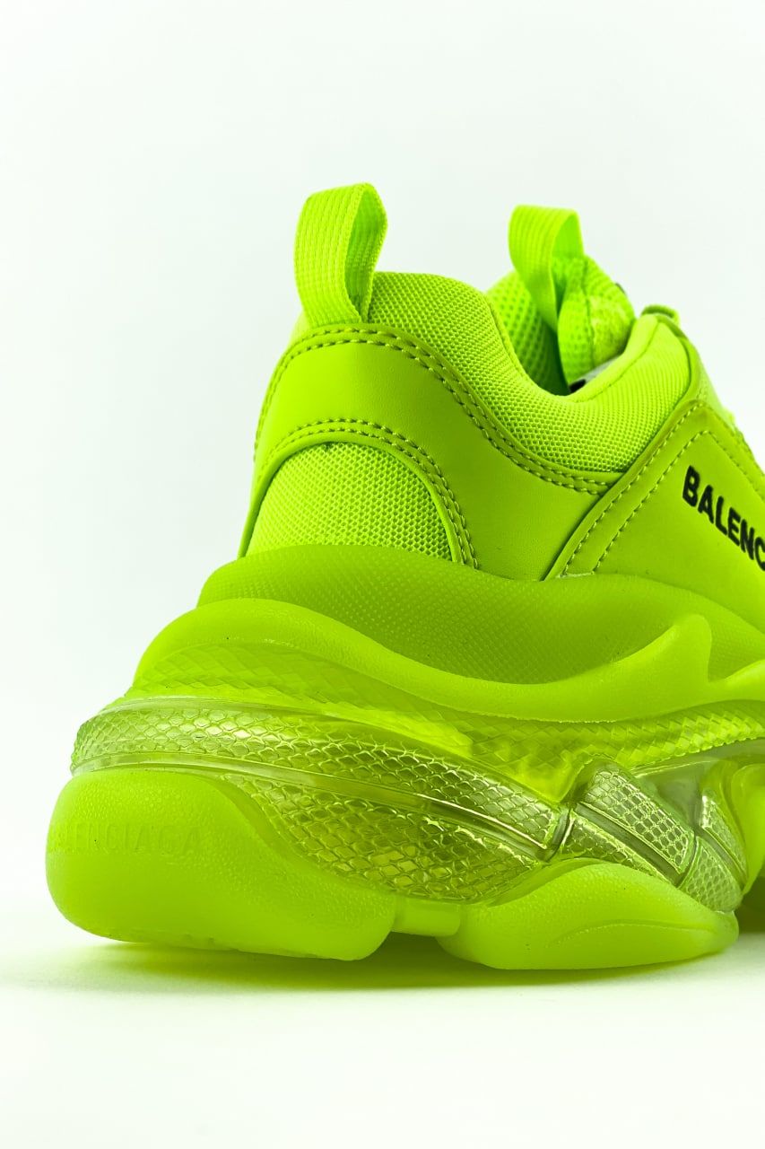 balenciaga triple s clear sole green