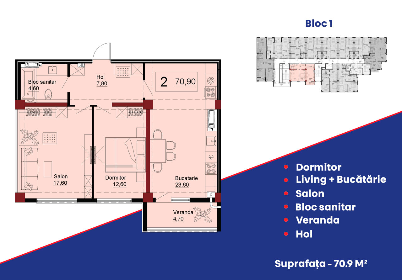 Apartament cu 2 camere, 71 m², Telecentru, Chișinău foto 1