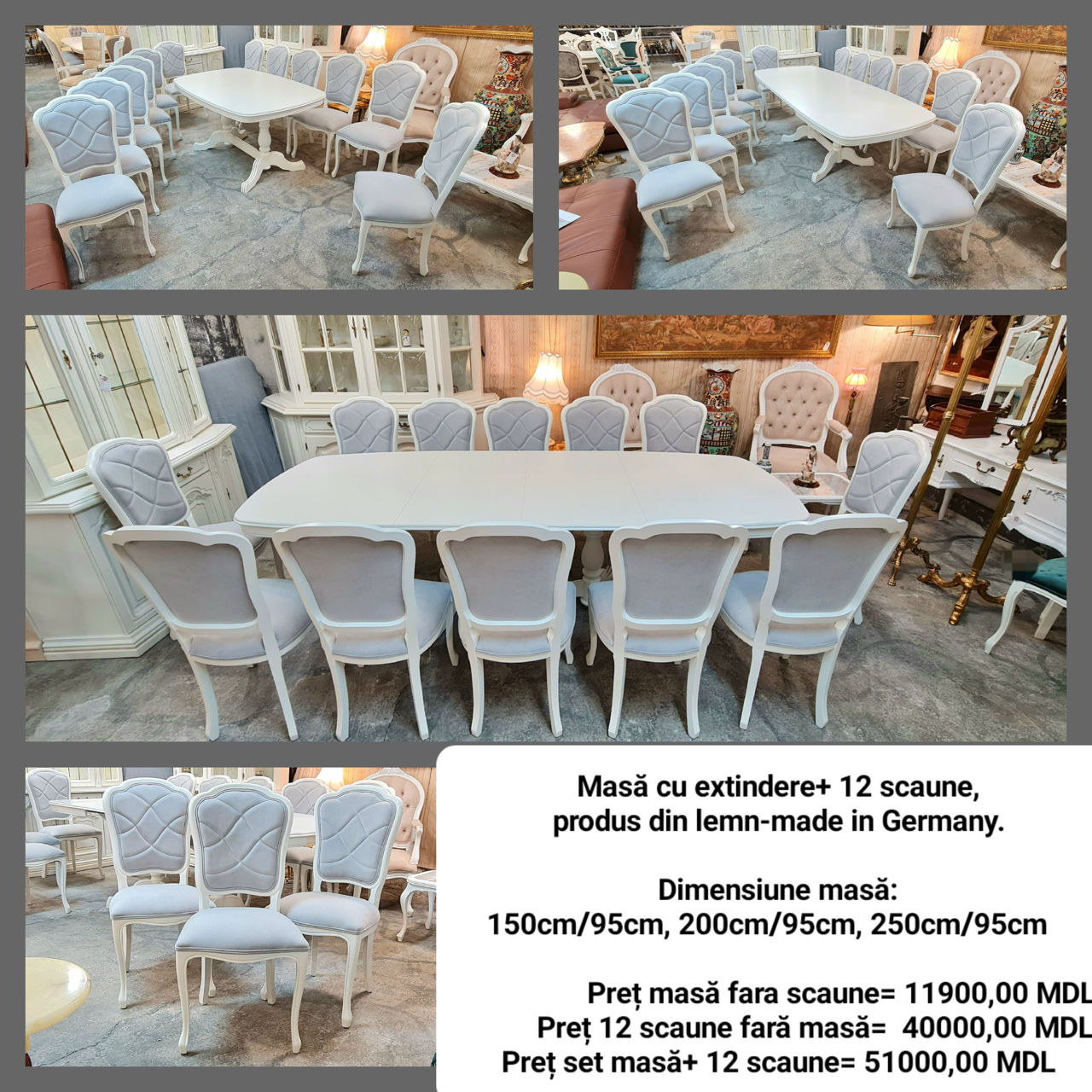 Masa, scaune, masa alba, scaune , mese , scaune importate din Europa.белый стол, стол и стулья фото 5