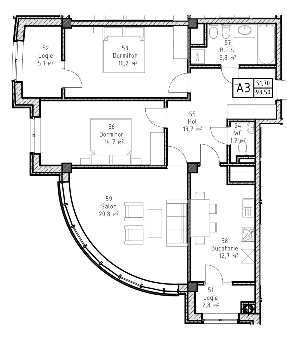 Apartament cu 3 camere,  Periferie,  Ialoveni foto 3