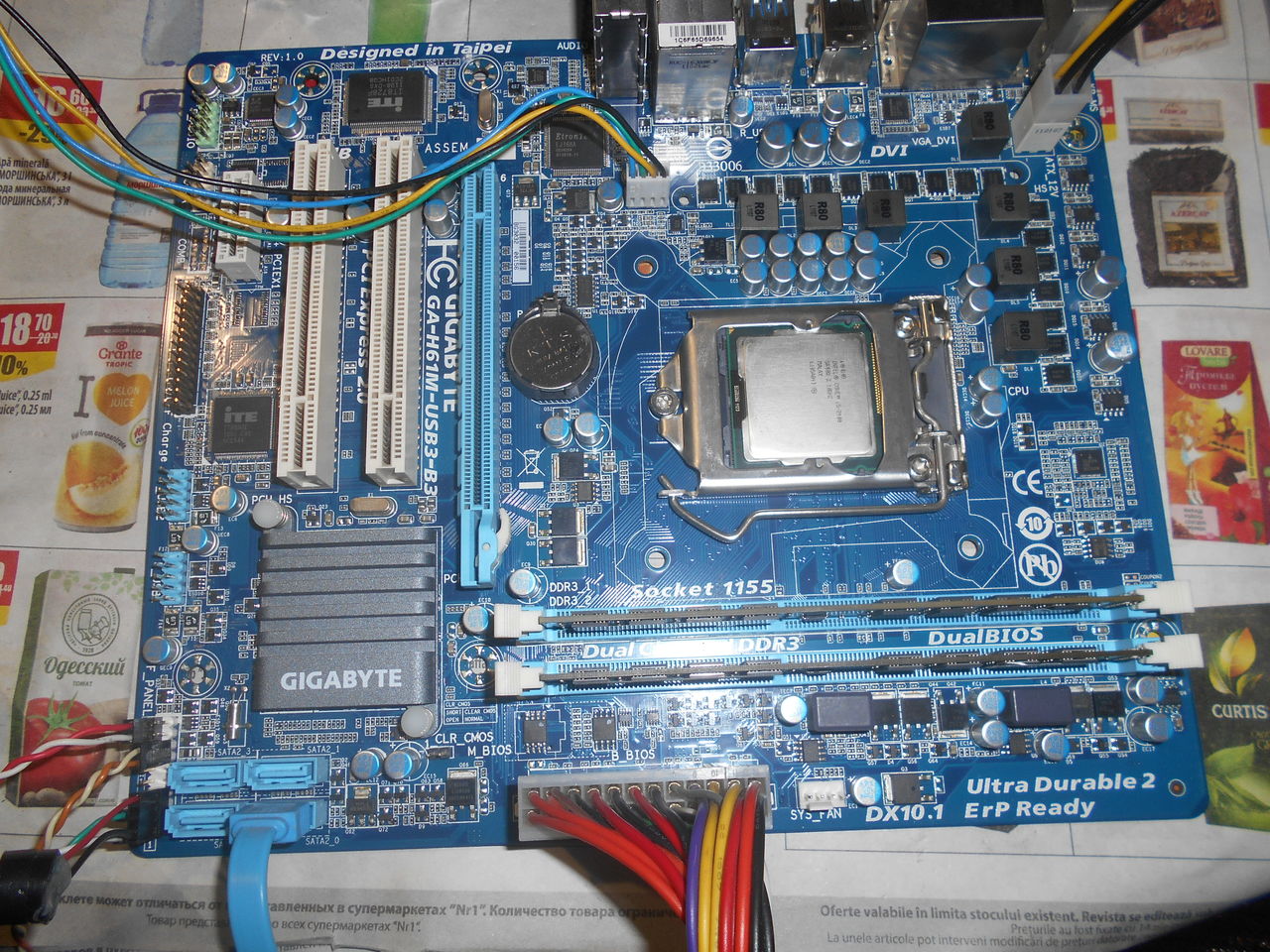 комплект материнка GA-H61M-usb3-b3 сокет 1155 процессор i5 3330 память ...